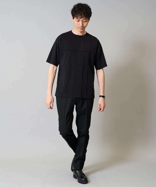 a.v.v(アーヴェヴェ)の「【接触冷感】ピンタックセミワイドシルエットカットソー(Tシャツ/カットソー・メンズ・ブラック/ブルー/ホワイト・50/48/44/46/52)」の17枚目の写真