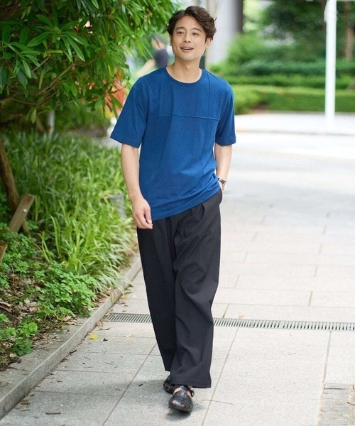 a.v.v(アーヴェヴェ)の「【接触冷感】ピンタックセミワイドシルエットカットソー(Tシャツ/カットソー・メンズ・ブラック/ブルー/ホワイト・50/48/44/46/52)」の11枚目の写真