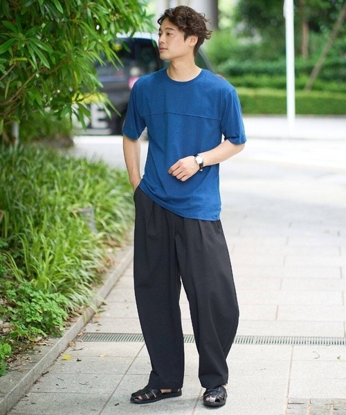 a.v.v(アーヴェヴェ)の「【接触冷感】ピンタックセミワイドシルエットカットソー(Tシャツ/カットソー・メンズ・ブラック/ブルー/ホワイト・50/48/44/46/52)」の10枚目の写真