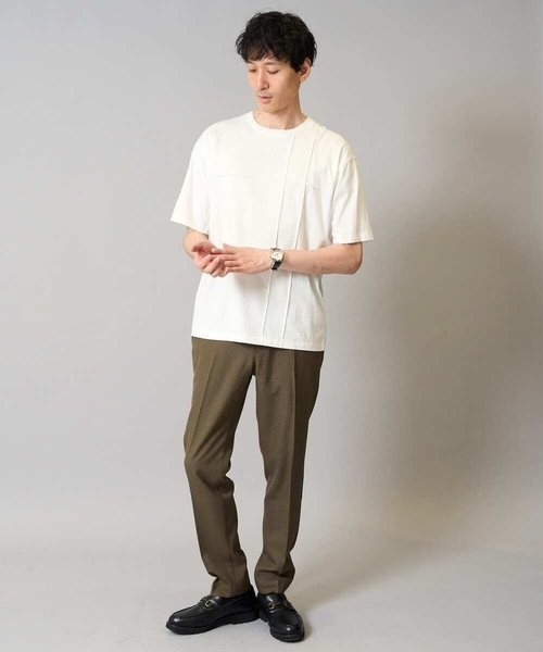 a.v.v(アーヴェヴェ)の「【接触冷感】ピンタックセミワイドシルエットカットソー(Tシャツ/カットソー・メンズ・ブラック/ブルー/ホワイト・50/48/44/46/52)」の6枚目の写真