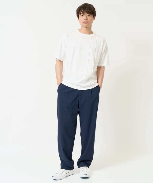 a.v.v(アーヴェヴェ)の「【接触冷感】ピンタックセミワイドシルエットカットソー(Tシャツ/カットソー・メンズ・ブラック/ブルー/ホワイト・50/48/44/46/52)」の5枚目の写真