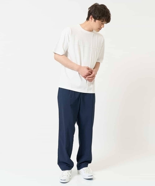 a.v.v(アーヴェヴェ)の「【接触冷感】ピンタックセミワイドシルエットカットソー(Tシャツ/カットソー・メンズ・ブラック/ブルー/ホワイト・50/48/44/46/52)」の4枚目の写真