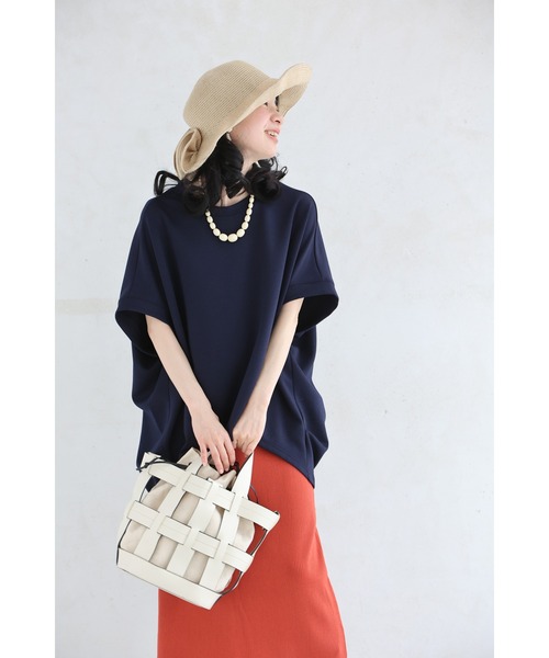 cawaii(カワイイ)の「おしり隠せるサイドタックトップス(Tシャツ/カットソー・レディース・ネイビー/ブルー・M/2L)」の3枚目の写真