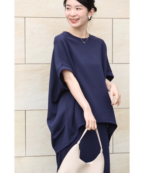 cawaii(カワイイ)の「おしり隠せるサイドタックトップス(Tシャツ/カットソー・レディース・ネイビー/ブルー・M/2L)」の14枚目の写真
