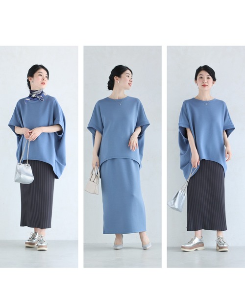 cawaii(カワイイ)の「おしり隠せるサイドタックトップス(Tシャツ/カットソー・レディース・ネイビー/ブルー・M/2L)」の9枚目の写真