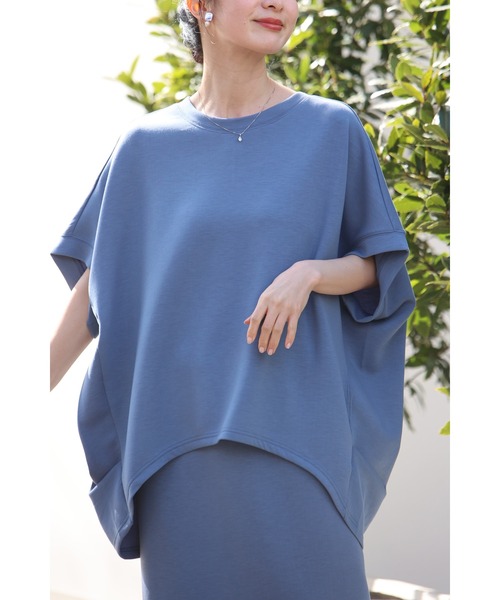 cawaii(カワイイ)の「おしり隠せるサイドタックトップス(Tシャツ/カットソー・レディース・ネイビー/ブルー・M/2L)」の16枚目の写真