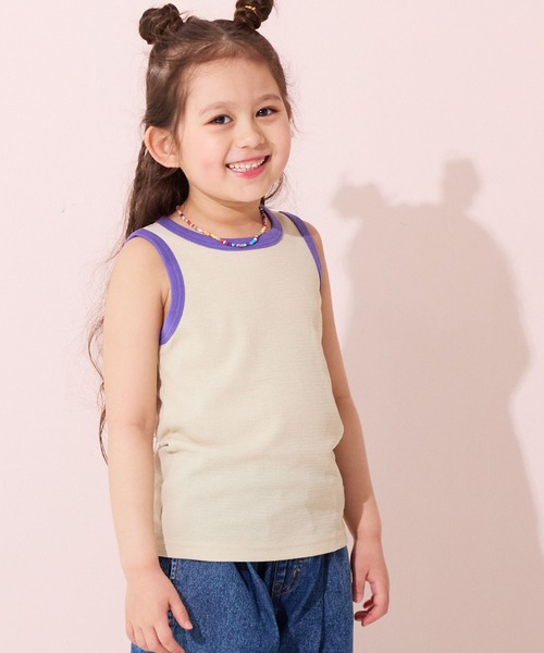 Life Support Products（ライフサポートプロダクツ）の「【吸水速乾】サーマルメッシュ無地タンクトップ（タンクトップ・キッズ・チャコール/イエロー/カーキ/オフホワイト/レッド・95/130/80/120/110/100/90）」の2枚目の写真