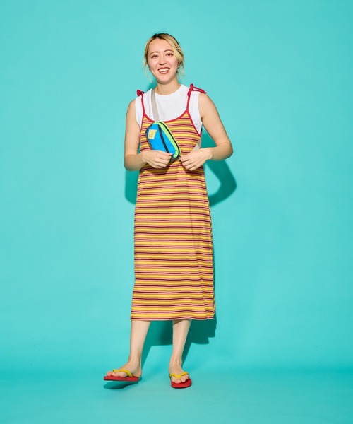 WALLA WALLA SPORT（ワラワラスポーツ）の「STRIPE CAMISOLE ONEPIECE（ワンピース・レディース・ブラック系その他/ベージュ系その他/イエロー系その他/ネイビー系・MEDIUM）」の4枚目の写真