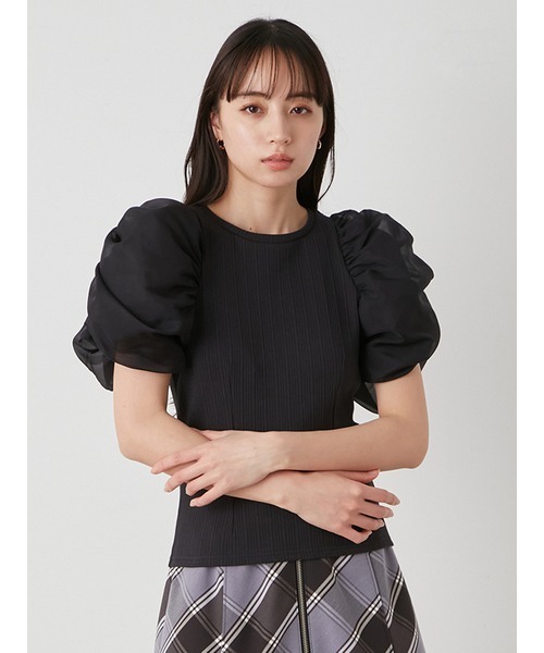 【試着のみ】SNIDEL カットソー スナイデル SNIDEL ペプラムカットソー （BLK） - ファッション