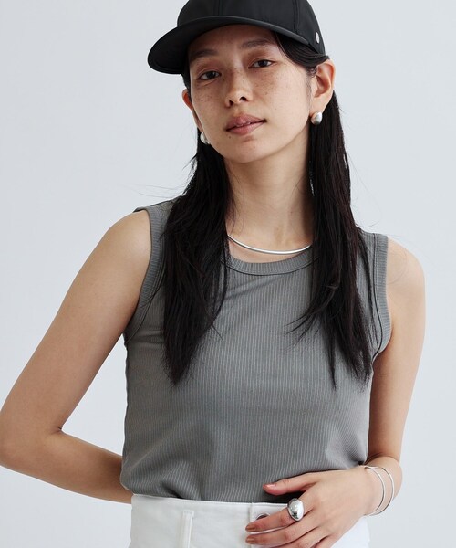 GALLEST（ギャレスト）の「【再入荷】ランダムリブタンクトップ（タンクトップ・レディース・グレー/ブラック/ホワイト・38）」の3枚目の写真