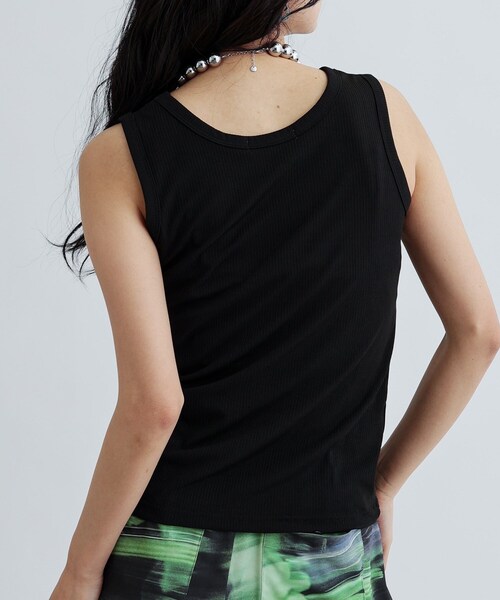 gajess  リブタンクトップ　ネイビー Rib Tanktop | Gajess