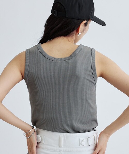 gajess  リブタンクトップ　ネイビー Rib Tanktop | Gajess