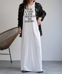 ロゴプリントノースリTeeワンピース