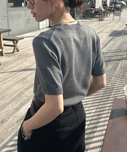 サマーニット　グレー NOGLE（ノグル）の「【NOGLE/ノグル】サマーニットトップス（ニット