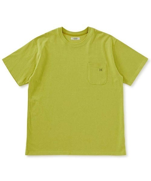 HOLLYWOOD RANCH MARKET（ハリウッドランチマーケット）の「Hエンブロイダリー ポケットショートスリーブTシャツ（Tシャツ/カットソー・メンズ・ホワイト/ピンク/グリーン/ベージュ/ブルー/ブラック・SMALL/MEDIUM/LARGE/X-LARGE）」の4枚目の写真