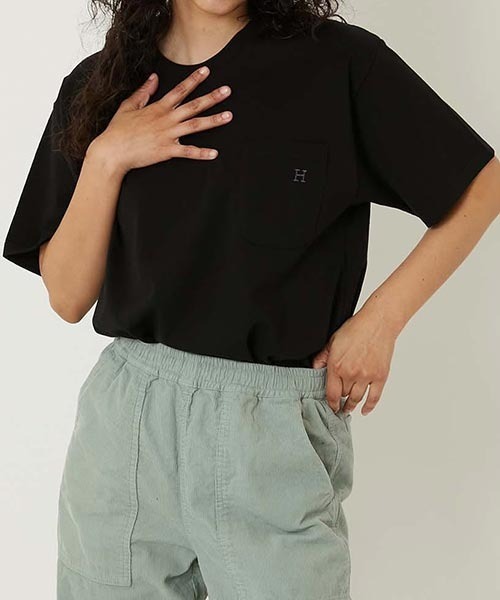 HOLLYWOOD RANCH MARKET（ハリウッドランチマーケット）の「Hエンブロイダリー ポケットショートスリーブTシャツ（Tシャツ/カットソー・メンズ・ホワイト/ピンク/グリーン/ベージュ/ブルー/ブラック・SMALL/MEDIUM/LARGE/X-LARGE）」の20枚目の写真