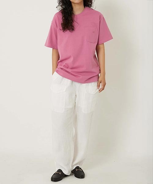 HOLLYWOOD RANCH MARKET（ハリウッドランチマーケット）の「Hエンブロイダリー ポケットショートスリーブTシャツ（Tシャツ/カットソー・メンズ・ホワイト/ピンク/グリーン/ベージュ/ブルー/ブラック・SMALL/MEDIUM/LARGE/X-LARGE）」の8枚目の写真