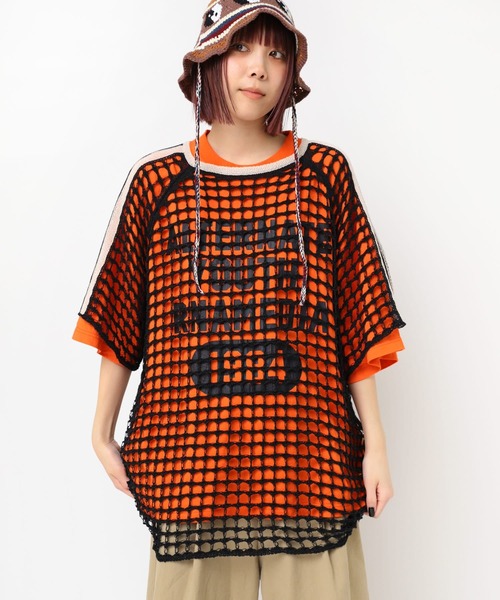 セール】K2719 ラインメッシュプルオーバー（Tシャツ/カットソー