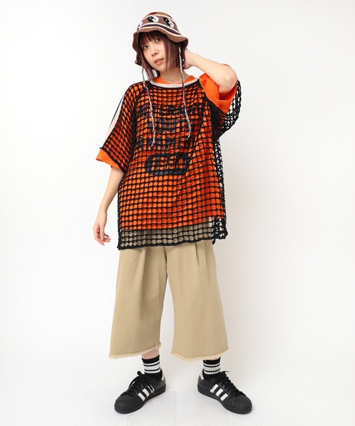 tシャツ K2719 ラインメッシュプルオーバー レディース セール】K2719 ラインメッシュプルオーバー（Tシャツ/カットソー