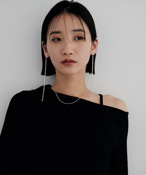 COCOSHNIK ONKITSCH（ココシュニックオンキッチュ）の「シルバー チェーンピアス ボールループ（ピアス（両耳用）・レディース・クリア・00）」の14枚目の写真