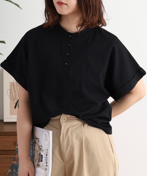 atONE(アットワン)の「2wayデザインボタンカットソー(Tシャツ/カットソー・レディース・チャコールグレー/ブラック/オフホワイト/グレイッシュベージュ・M)」の9枚目の写真