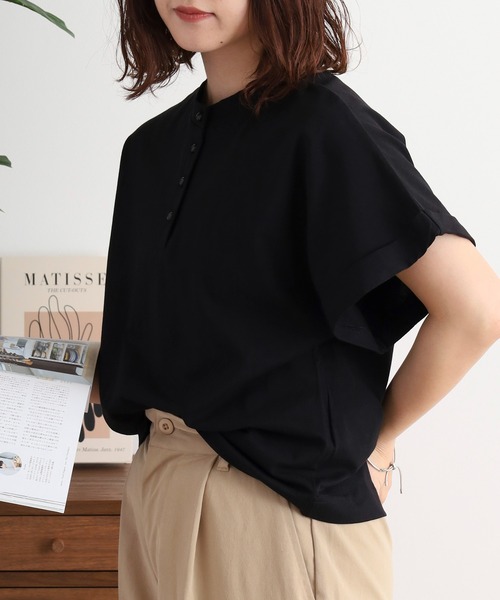 atONE(アットワン)の「2wayデザインボタンカットソー(Tシャツ/カットソー・レディース・チャコールグレー/ブラック/オフホワイト/グレイッシュベージュ・M)」の11枚目の写真