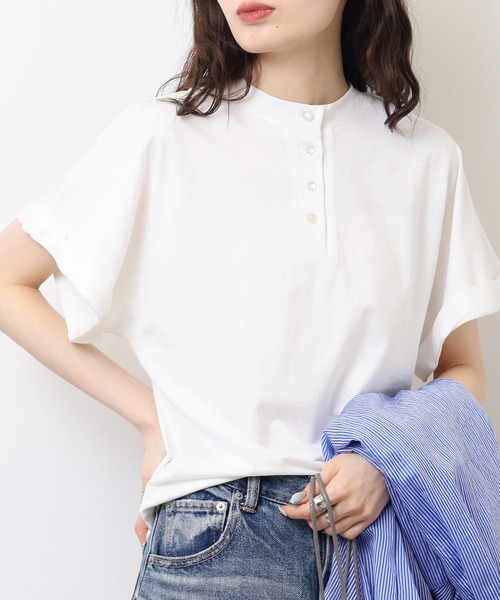 atONE(アットワン)の「2wayデザインボタンカットソー(Tシャツ/カットソー・レディース・チャコールグレー/ブラック/オフホワイト/グレイッシュベージュ・M)」の5枚目の写真