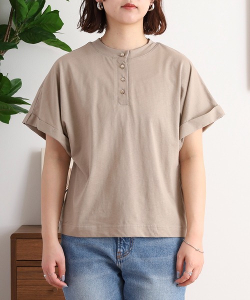 atONE(アットワン)の「2wayデザインボタンカットソー(Tシャツ/カットソー・レディース・チャコールグレー/ブラック/オフホワイト/グレイッシュベージュ・M)」の21枚目の写真