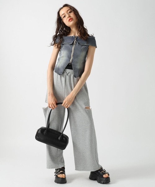 FOREVER 21（フォーエバー トゥエンティーワン）の「【2025SS】ノースリヴィンテージライクデニムブラウス（シャツ/ブラウス・レディース・ブルー/ブラック・SMALL/MEDIUM）」の3枚目の写真