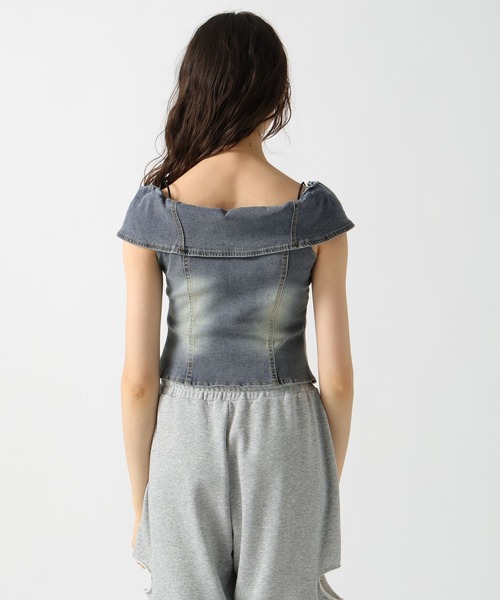 FOREVER 21（フォーエバー トゥエンティーワン）の「【2025SS】ノースリヴィンテージライクデニムブラウス（シャツ/ブラウス・レディース・ブルー/ブラック・SMALL/MEDIUM）」の13枚目の写真