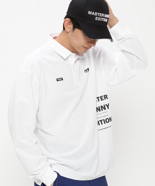 MASTER BUNNY EDITION 長袖ポロシャツ 総柄 5 マスターバニーエディション　長袖ポロシャツ　ストレッチ　サイズ4 美品 中古 レディース マスターバニーエディション MASTER BUNNY  EDITION 長袖ポロシャツ 1(M) オレンジ系 秋冬｜ココゴルフ