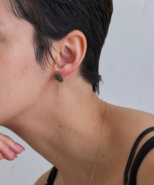 JUPITER（ジュピター）の「【SV】スエッジチェーンピアスキャッチ/5.5cm　ニッケルフリー<動画あり>（ピアス（両耳用）・レディース・ゴールド・FREE）」の2枚目の写真
