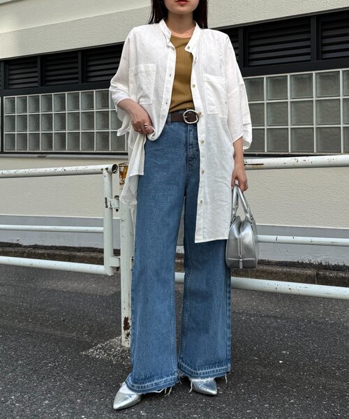 CIAOPANIC TYPY（チャオパニックティピー）の「【夏の体型カバー】リネンレーヨンドルマンシャツ（シャツ/ブラウス・レディース・ホワイト/ブラウン/ベージュ/パープル/ブラック/カーキ・ONE SIZE）」の7枚目の写真