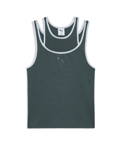 PUMA(プーマ)の「PUMA DARE TO TANK TOP(プーマ ディア トゥ タンク トップ)(タンクトップ・レディース・グレー系/ピンク系・LARGE/MEDIUM/SMALL)」の2枚目の写真