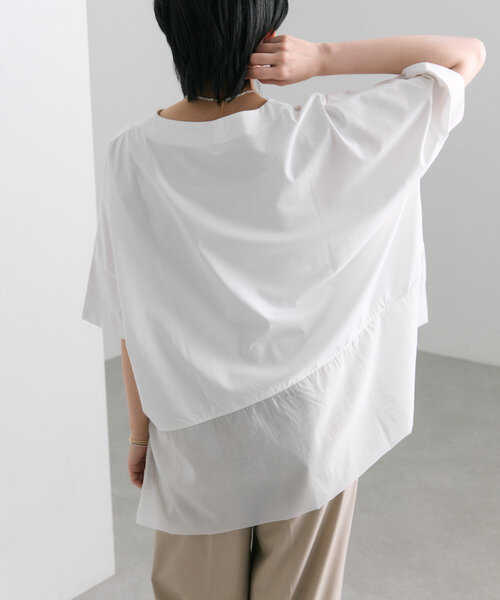 裾シアーTシャツ【SUM1 STYLE(スミスタイル)】（Tシャツ