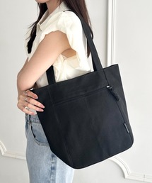 【A4収納可能】ファスナーポケット付き縦型トートバッグ