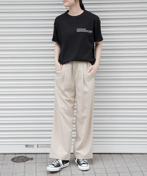 FORK&SPOON（フォークアンドスプーン）の「FORK&SPOON　ドライオックスイージーパンツ（その他パンツ・レディース・ベージュ/ブラック・1/2）」の15枚目の写真