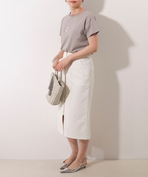 NOLLEY'S LIGHT（ノーリーズライト）の「チュール使いTシャツ（Tシャツ/カットソー・レディース・オフホワイト/チャコールグレー/カーキ・38）」の15枚目の写真