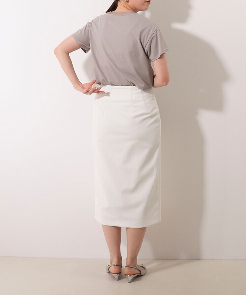 NOLLEY'S LIGHT（ノーリーズライト）の「チュール使いTシャツ（Tシャツ/カットソー・レディース・オフホワイト/チャコールグレー/カーキ・38）」の14枚目の写真