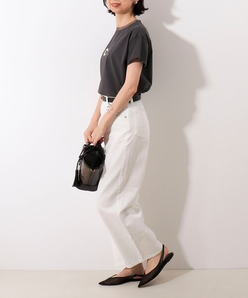 NOLLEY'S LIGHT（ノーリーズライト）の「チュール使いTシャツ（Tシャツ/カットソー・レディース・オフホワイト/チャコールグレー/カーキ・38）」の11枚目の写真