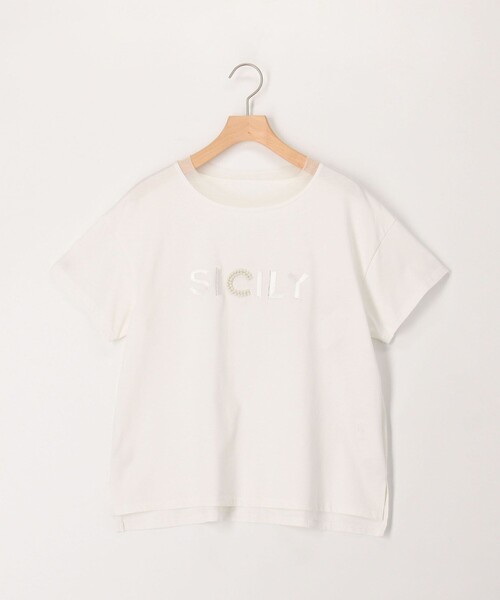 NOLLEY'S LIGHT（ノーリーズライト）の「チュール使いTシャツ（Tシャツ/カットソー・レディース・オフホワイト/チャコールグレー/カーキ・38）」の9枚目の写真