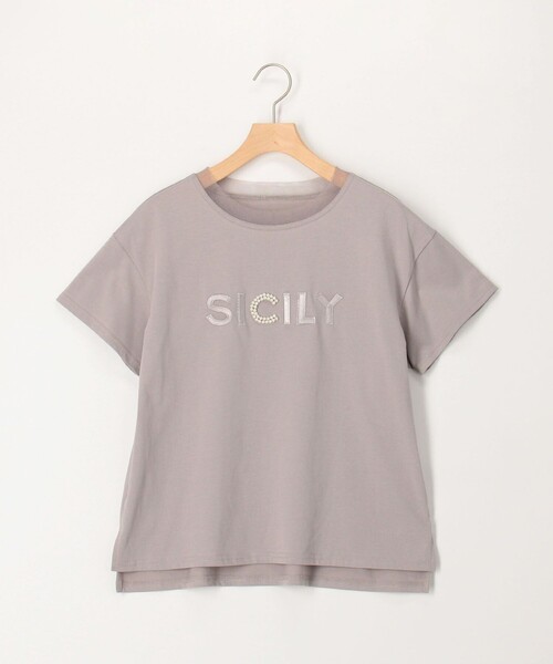 NOLLEY'S LIGHT（ノーリーズライト）の「チュール使いTシャツ（Tシャツ/カットソー・レディース・オフホワイト/チャコールグレー/カーキ・38）」の5枚目の写真