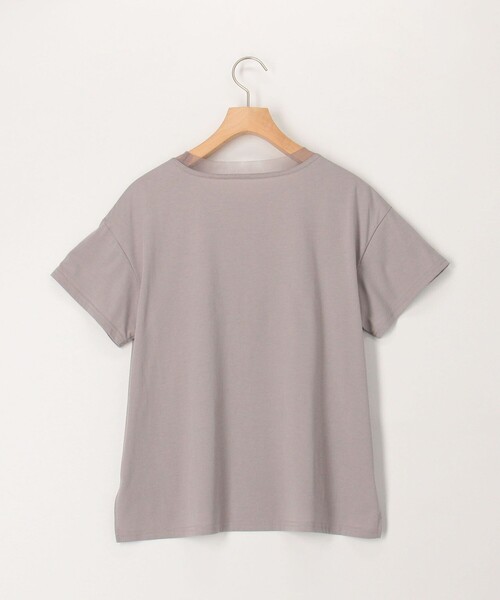 NOLLEY'S LIGHT（ノーリーズライト）の「チュール使いTシャツ（Tシャツ/カットソー・レディース・オフホワイト/チャコールグレー/カーキ・38）」の4枚目の写真