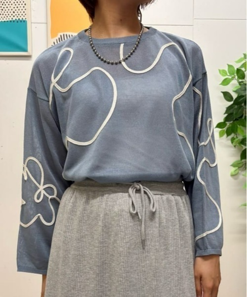 Right-on（ライトオン）の「【HONEYSUCKLE ROSE】コード刺繍プルオーバー（その他トップス・レディース・オフホワイト/ブルー・L/M）」の11枚目の写真