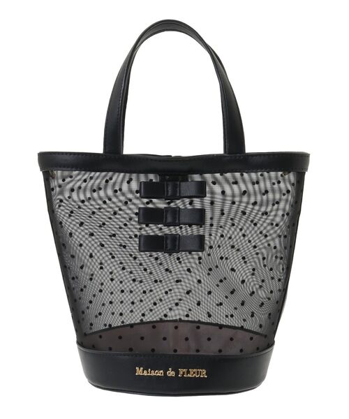Maison de FLEUR トートバッグ フロントリボンキャリーオン