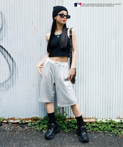 algy（アルジー）の「スウェットワイドハーフパンツ（スウェットパンツ・キッズ・グレー/オフホワイト/ブラック・XX-SMALL/X-SMALL/SMALL/MEDIUM）」の19枚目の写真