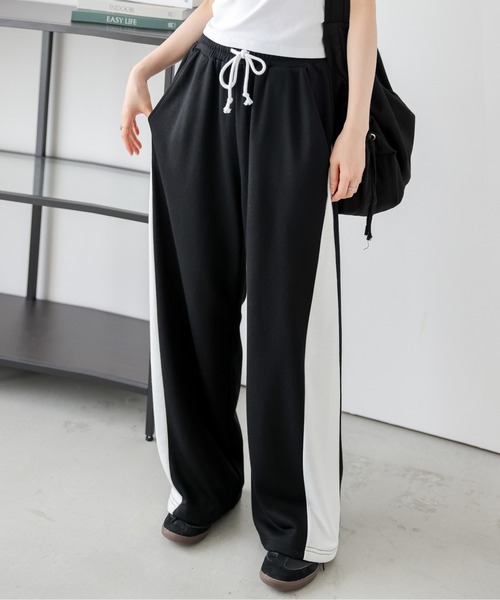 La-gemme(ラジェム)の「サイド切り替えスウェットパンツ(スウェットパンツ・レディース・グレー/ブラック・フリー)」の6枚目の写真