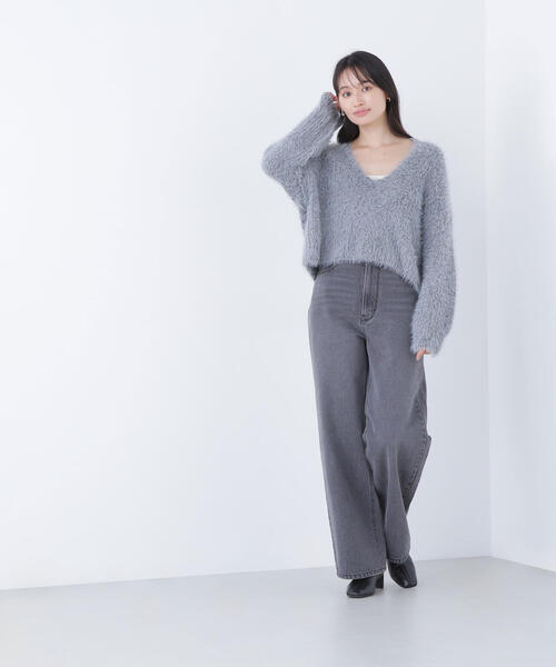 NATURAL BEAUTY BASIC（ナチュラルビューティーベーシック）の「◇【Oggi号・sweet12月号掲載】【ちょうど、いい服】私に“ちょうどいい”ワイドストレートデニム（デニムパンツ・レディース・ブルー系その他2/ブルー/グレー/ダークブルー/ブラック・SMALL/MEDIUM/X-SMALL/LARGE）」の16枚目の写真