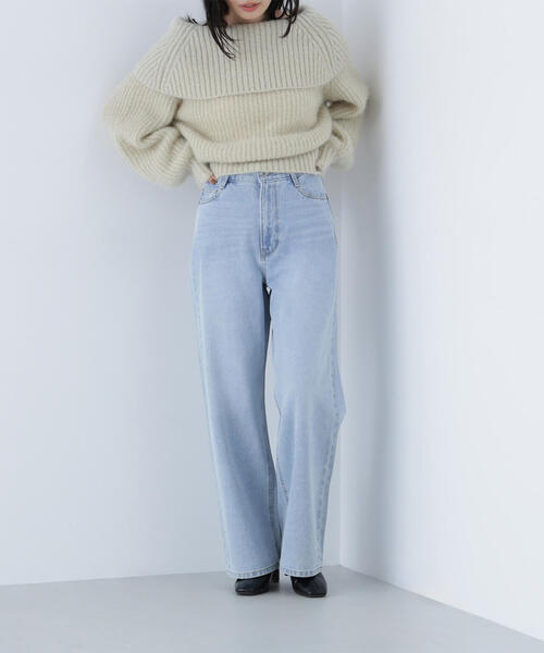 NATURAL BEAUTY BASIC（ナチュラルビューティーベーシック）の「◇【Oggi号・sweet12月号掲載】【ちょうど、いい服】私に“ちょうどいい”ワイドストレートデニム（デニムパンツ・レディース・ブルー系その他2/ブルー/グレー/ダークブルー/ブラック・SMALL/MEDIUM/X-SMALL/LARGE）」の21枚目の写真