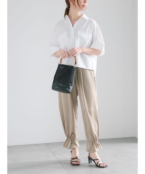 Te chichi（テチチ）の「サテンドロストヘムパンツ（その他パンツ・レディース・カーキ/モカ・F）」の8枚目の写真